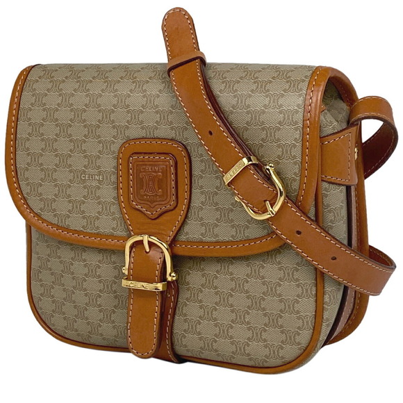 Celine Macadam Pattern All Over Canvas Shoulder Bag Brown - Picture 1 of 6